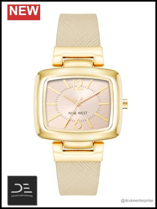 Japanese Quartz Analog Wrist Watch with Faux Leather Strap - Dome Crystal Lens